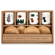 Coffret de 4 gobelets Nature avec sous-tasses
