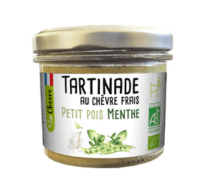 TARTINADE AU CHEVRE FRAIS PETIT POIS MENTHE